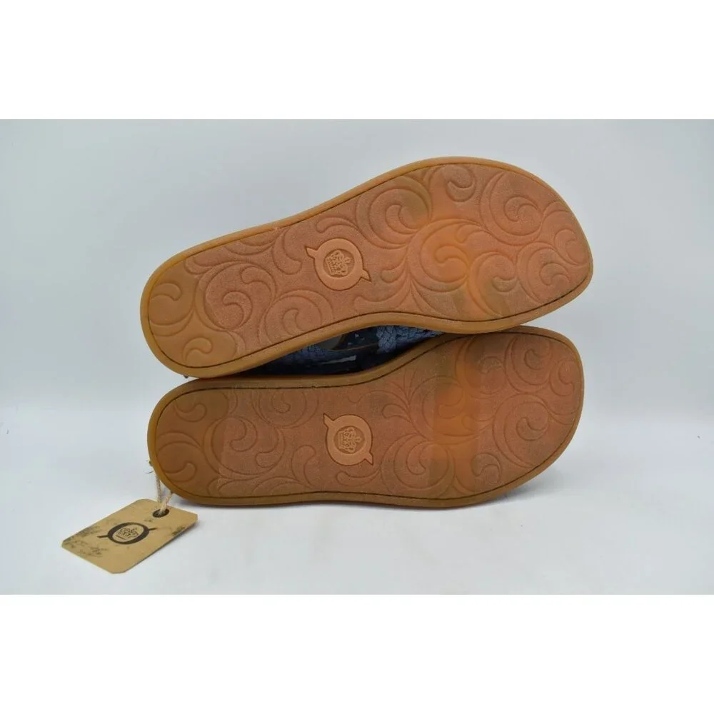 Born Womens Size 7 Iwa Mac Blue Zip Open Toe Sandals Shoes - Picture 9 of 13